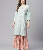 Green zari cotton salwar