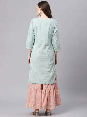Green zari cotton salwar 2