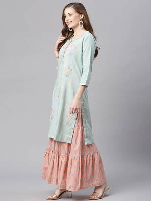 Green zari cotton salwar 3