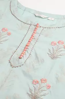 Green zari cotton salwar