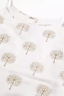 White golden print cotton salwar
