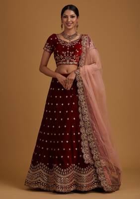 Letest Designer Satin Embroidery Work Lehenga Choli 1