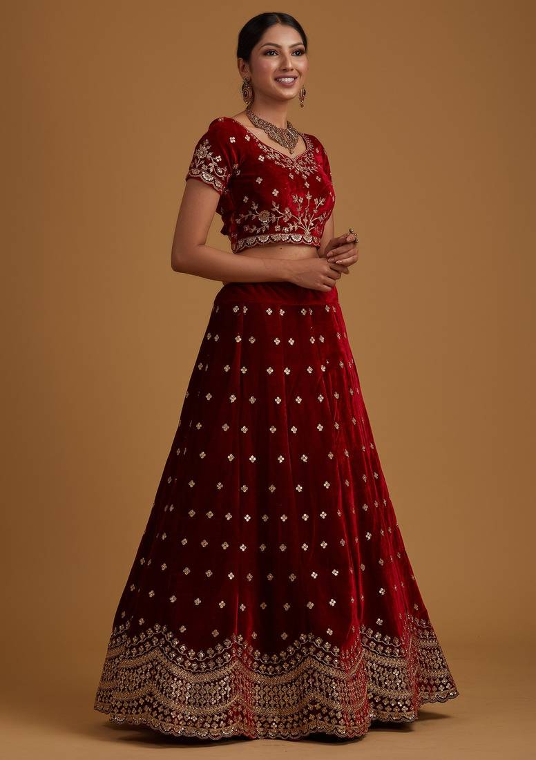 Letest Designer Satin Embroidery Work Lehenga Choli