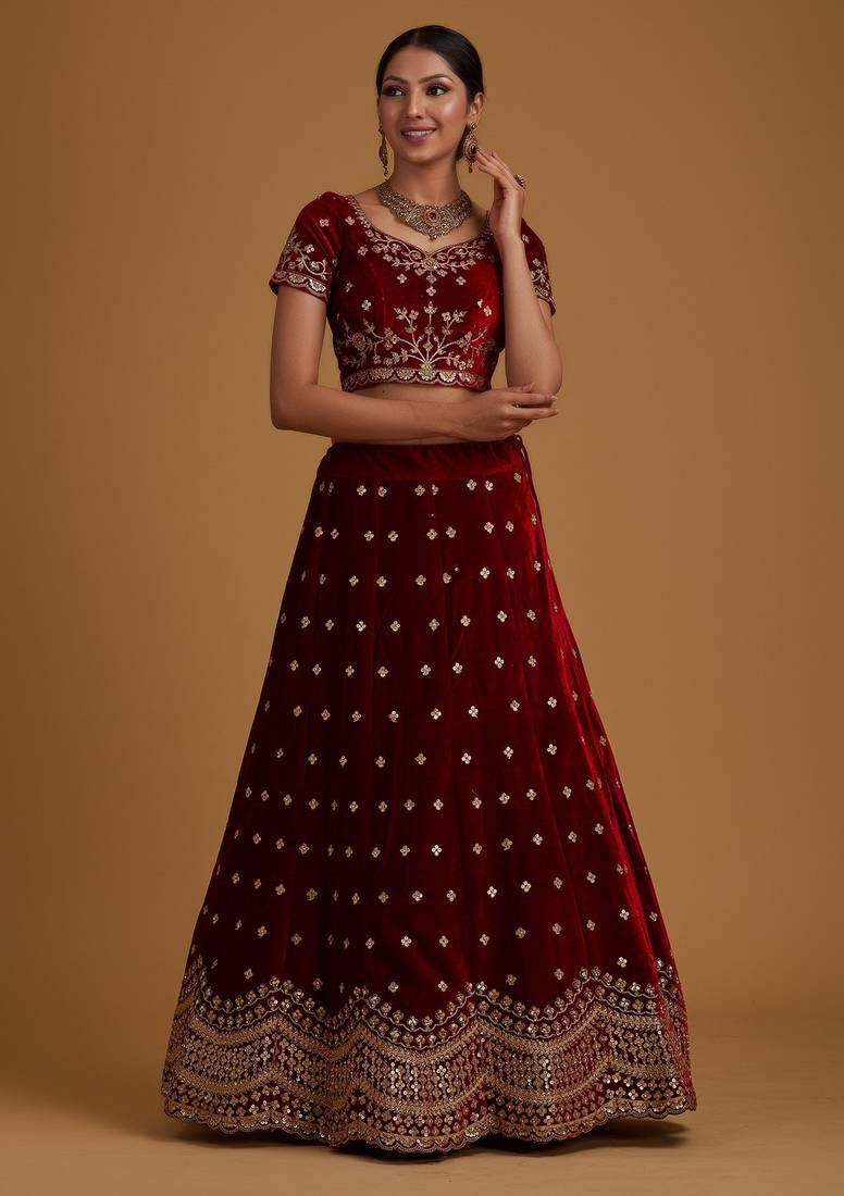 Letest Designer Satin Embroidery Work Lehenga Choli