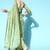 Kimisha Women's Olive Georgette Sequence Work Saree With Blouse Piece
