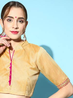 Women'S Beige Net Embroidered Saree With silk blend Blouse Piece 4