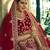 Maroon Heavy embroidery with Hand Worked Pure velvet semi stitched lehenga