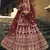Maroon Heavy embroidery with Hand Worked Pure velvet semi stitched lehenga
