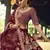 Maroon Heavy embroidery with Hand Worked Pure velvet semi stitched lehenga
