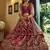 Maroon Heavy embroidery with Hand Worked Pure velvet semi stitched lehenga