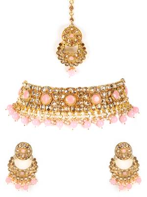 Pink kundan necklace-sets 2
