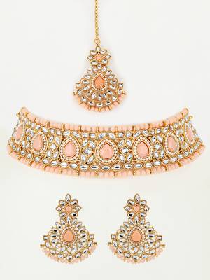 Peach kundan necklace-sets 2