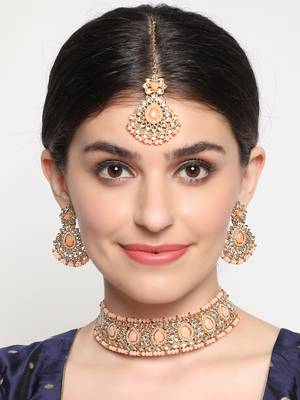 Peach kundan necklace-sets 3