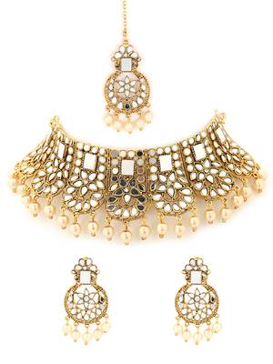 Gold mirror necklace-sets 3
