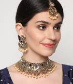 Gold mirror necklace-sets