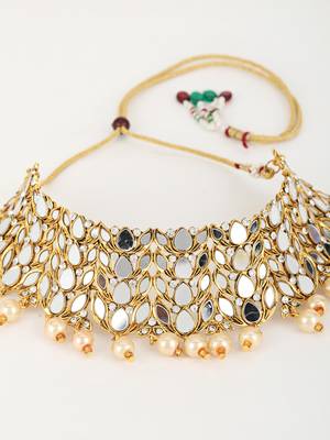 Gold mirror necklace-sets 3