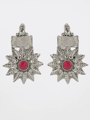 Maroon artificial stone necklace-sets 3