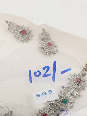 Maroon artificial stone necklace-sets 5