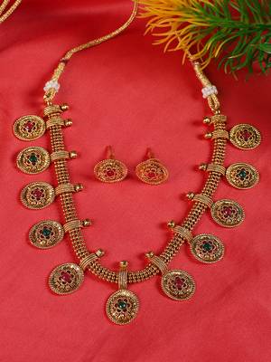 Maroon artificial stone necklace-sets 1