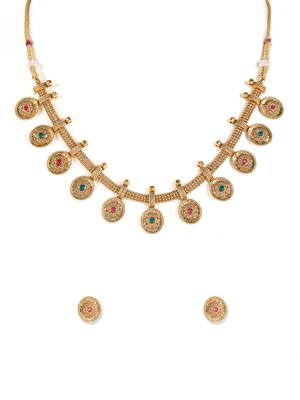 Maroon artificial stone necklace-sets 2