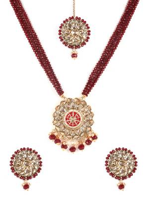 Maroon kundan necklace-sets 3