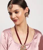 Maroon kundan necklace-sets
