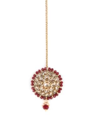 Maroon kundan necklace-sets 5