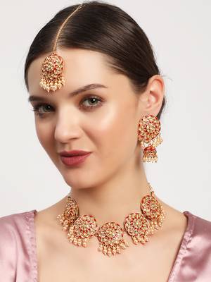 Red kundan necklace-sets 5