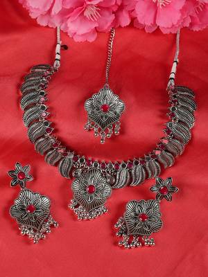 Maroon kundan necklace-sets 1