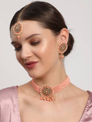 Beige kundan necklace-sets 3