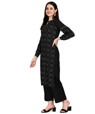 Black printed rayon kurtas-and-kurtis 2