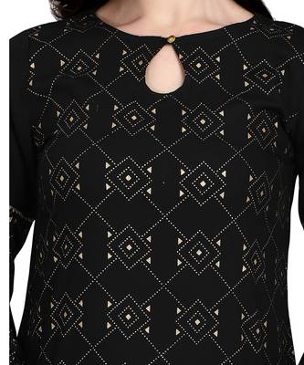 Black printed rayon kurtas-and-kurtis 5