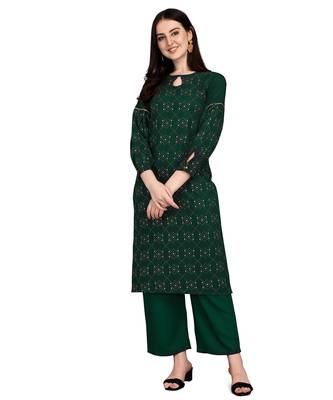 Green printed rayon kurtas-and-kurtis 1