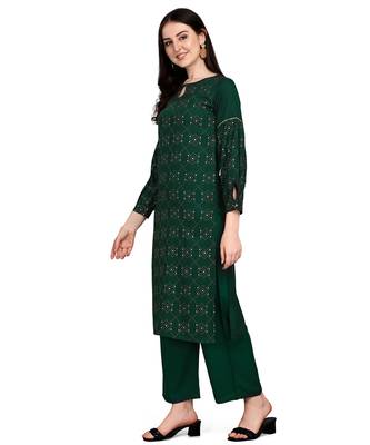 Green printed rayon kurtas-and-kurtis 2