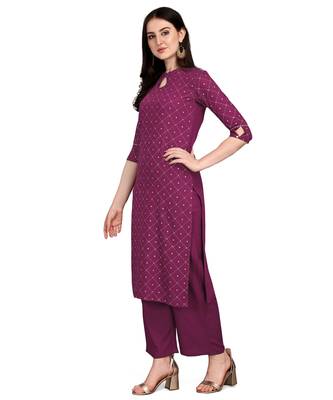 Wine printed rayon kurtas-and-kurtis 2