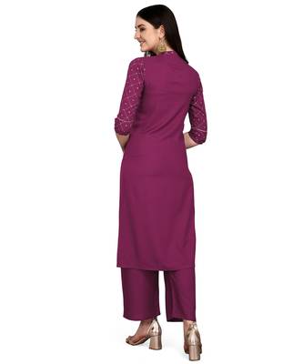 Wine printed rayon kurtas-and-kurtis 3