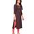 Wine embroidered viscose rayon kurtas-and-kurtis
