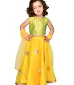 Saka Designs Green & Lime Yellow Lehenga Choli With Dupatta