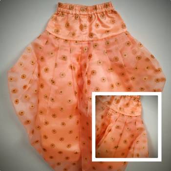 N.Blue/Orange - Off-Shoulder Pattern Top with Embossed Foil Organza Fabric Patiala & Dupatta Set for Girl Kids 5