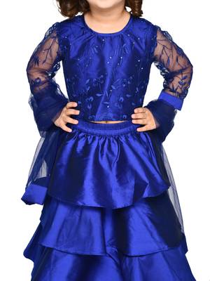 Saka Designs Magenta & Grey Lehenga Choli With Dupatta 4