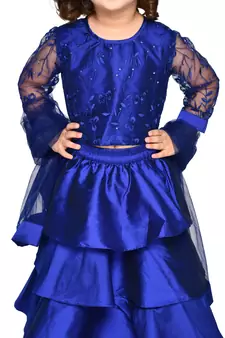 Saka Designs Magenta & Grey Lehenga Choli With Dupatta