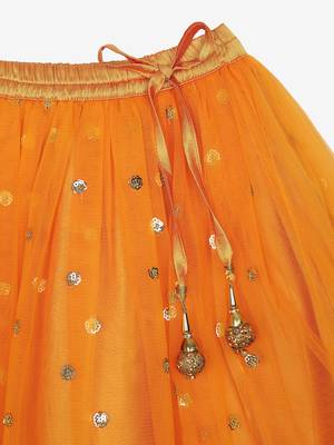 Saka Designs Neon Pink & Orange Lehenga Choli With Sequenced Work 5