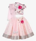 Saka Designs Flowery Print Lehenga Choli Sequence Work With Dupatta