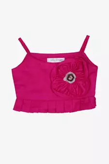 Saka Designs Magenta Ruffled Lehenga Choli With Dupatta