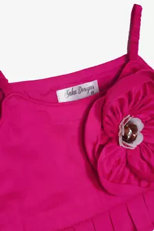 Saka Designs Magenta Ruffled Lehenga Choli With Dupatta