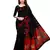 Black Printed Art Silk Saree With Blouse