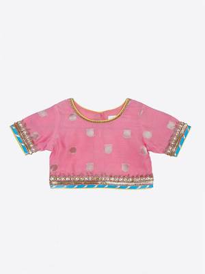 Saka Designs Pink Poly Chanderi Lehenga Choli With Dupatta 2