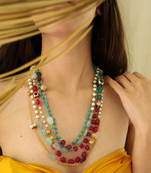 Multicolor pearl necklaces