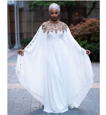 Grand Royal White Kaftan Gown with Gold Zari & Stone Work | Luxury Wedding & Evening Wear 2