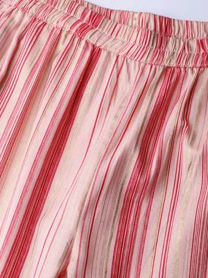 Pink printed cotton pant-kurta 5